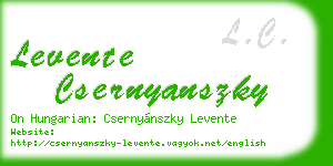 levente csernyanszky business card
