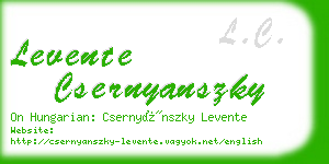 levente csernyanszky business card